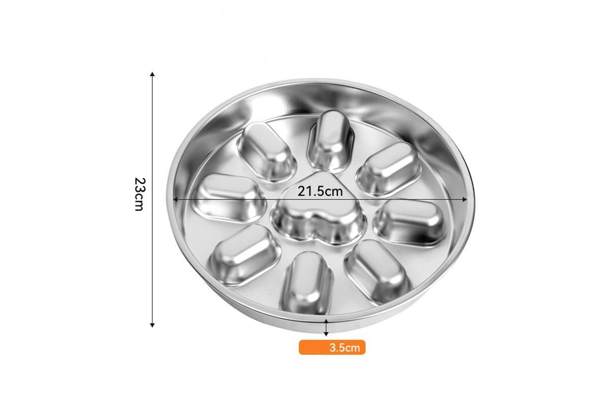 Slow Feeder Dog Bowl Stainless Steel Non Slip Puzzle Maze Bowl Slow Down Eating V1263-JX-6254