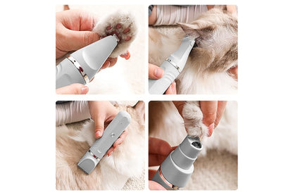 4-in-1 Dog Clipper Dog Grooming Kit with 4 Blade Heads -White V1263-JX-6256-1