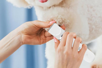 4-in-1 Dog Clipper Dog Grooming Kit with 4 Blade Heads -White V1263-JX-6256-1