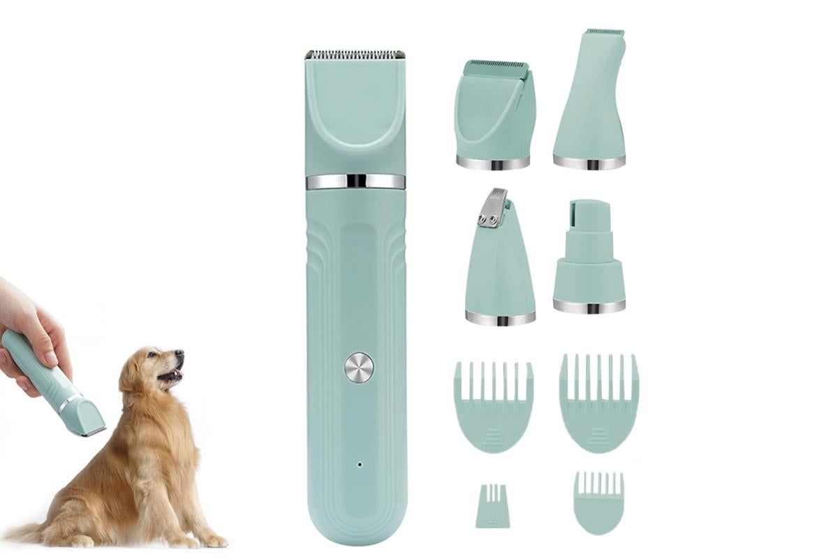 4-in-1 Dog Clipper Dog Grooming Kit with 4 Blade Heads -Green V1263-JX-6256-2