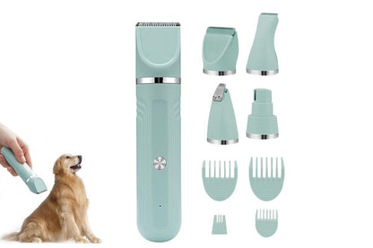 4-in-1 Dog Clipper Dog Grooming Kit with 4 Blade Heads -Green V1263-JX-6256-2