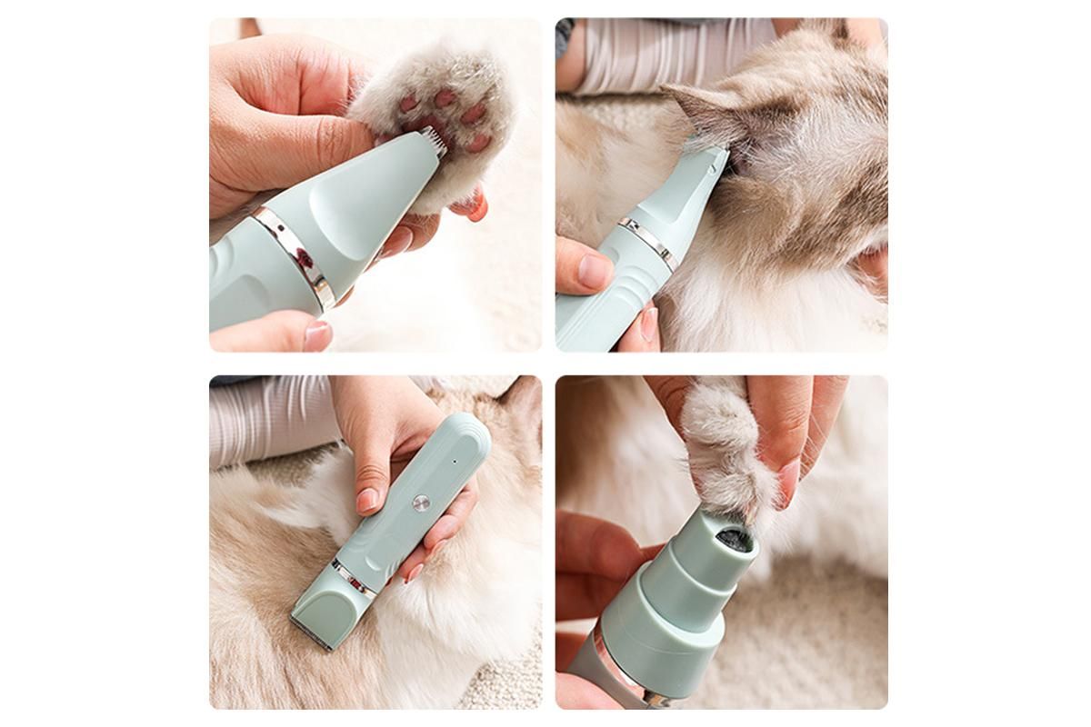 4-in-1 Dog Clipper Dog Grooming Kit with 4 Blade Heads -Green V1263-JX-6256-2