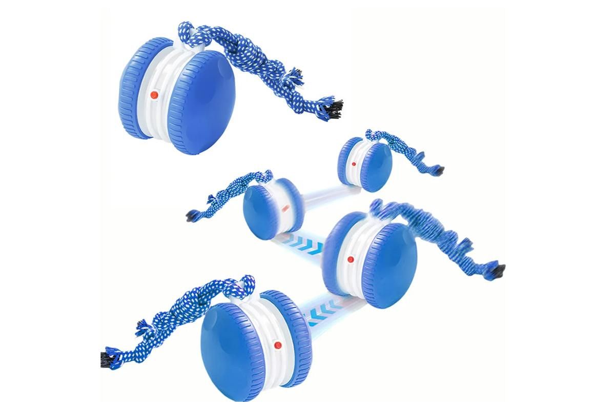 Interactive Pet Rolling Ball Toy Rechargeable Automatic Play Ball for Cats and Dogs - Blue V1263-JX-6257-2