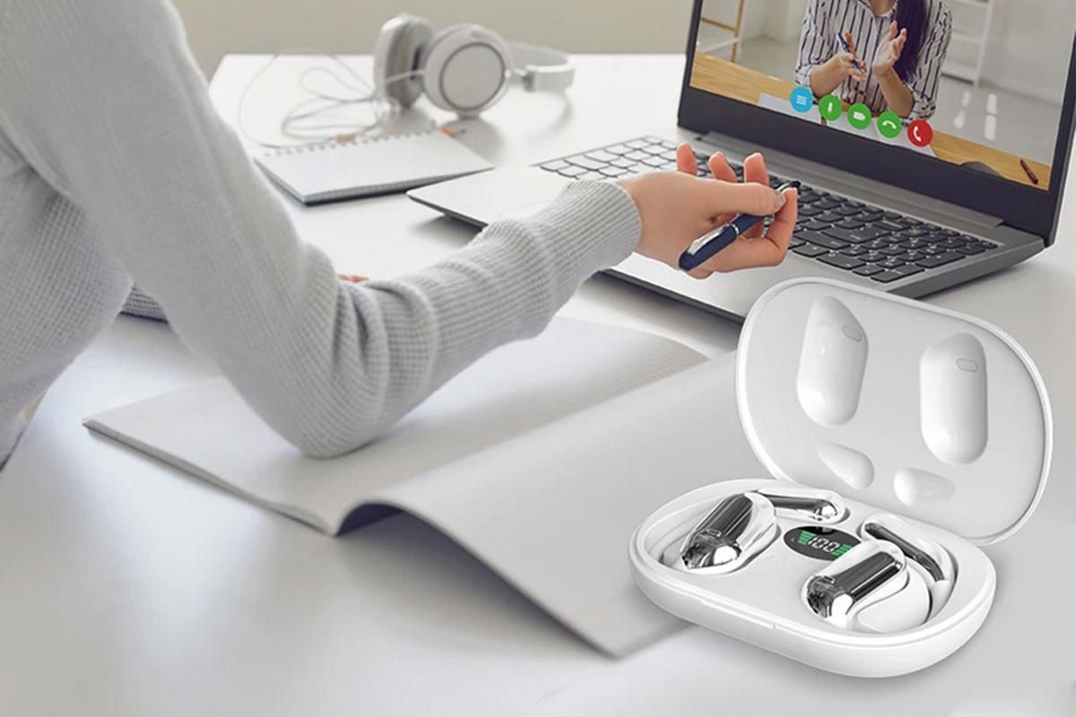Real-Time AI Translation Earbuds Wireless Headphones for Travel Meetings Learning - White V1263-JX-6259-3