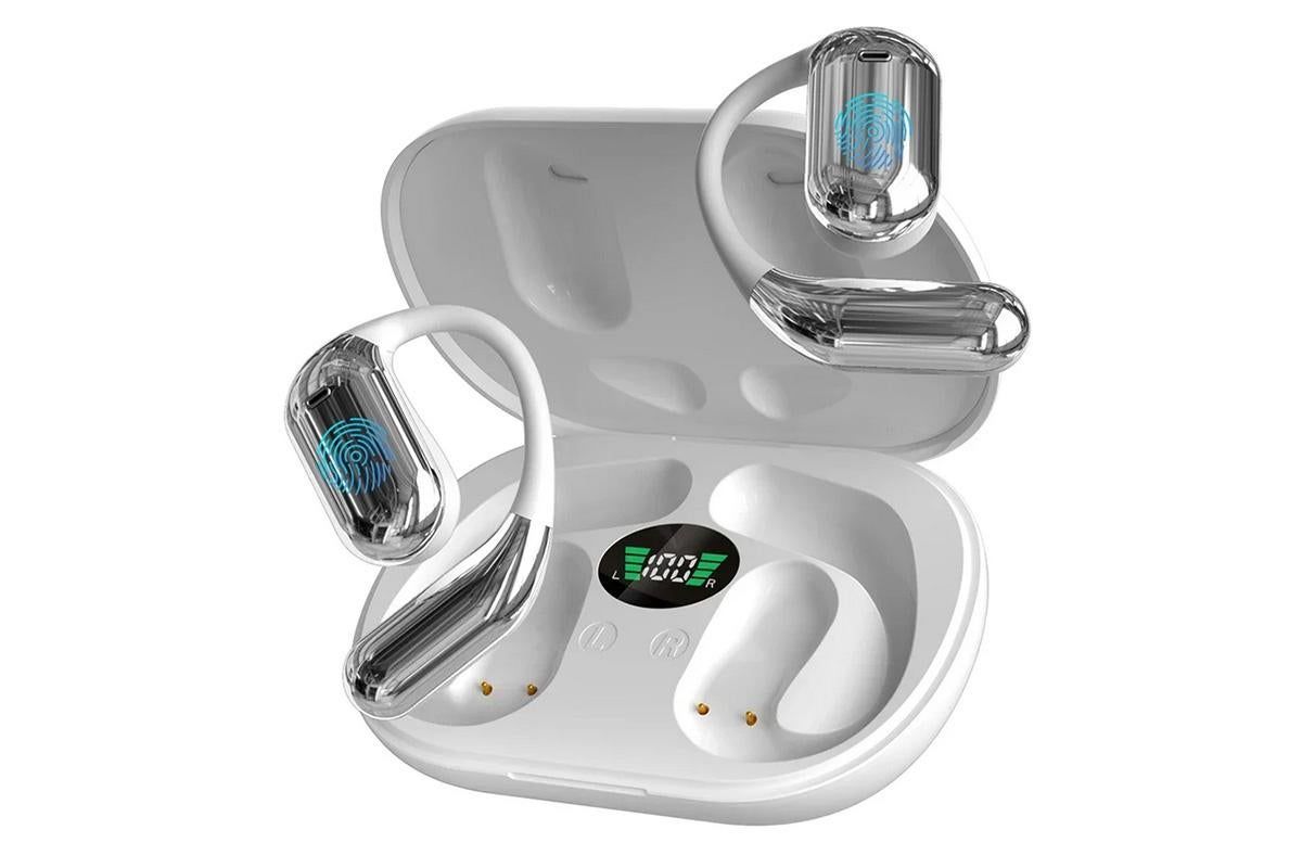 Real-Time AI Translation Earbuds Wireless Headphones for Travel Meetings Learning - White V1263-JX-6259-3
