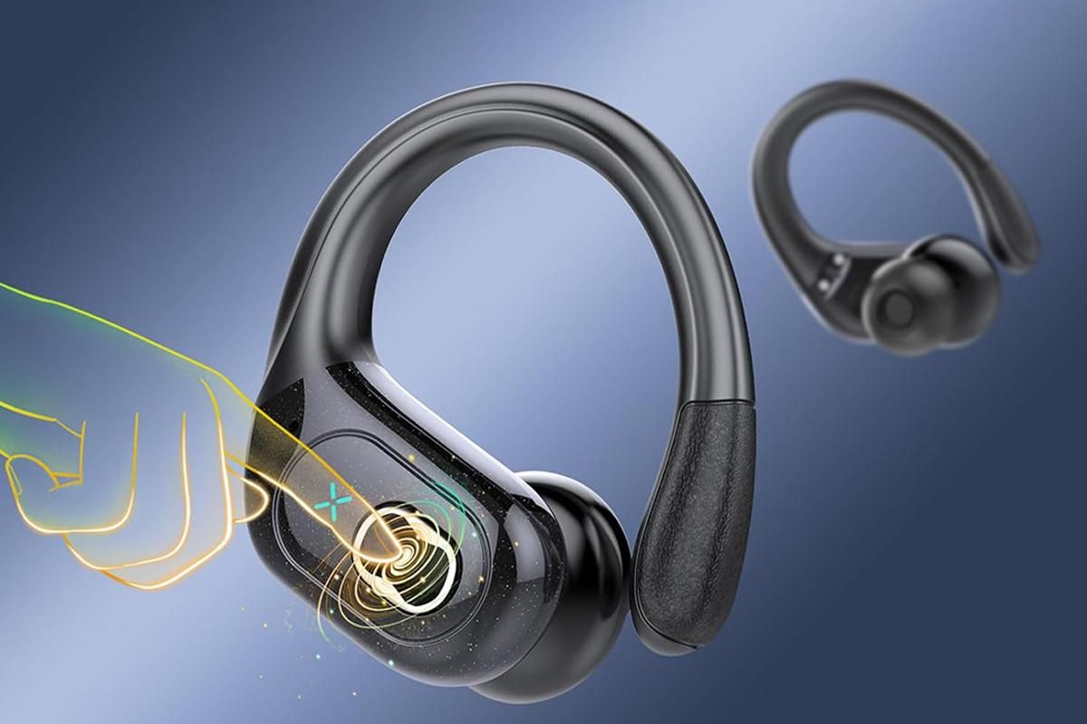 Wireless Bluetooth 5.4 Headphone Over Ear Bud IPX5 Waterproof Earphone for Sport Running - Black V1263-JX-6260-2