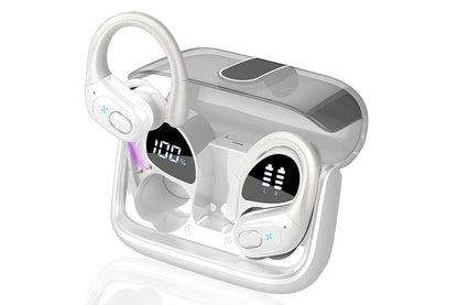 Wireless Bluetooth 5.4 Headphone Over Ear Bud IPX5 Waterproof Earphone for Sport Running - White V1263-JX-6260-3