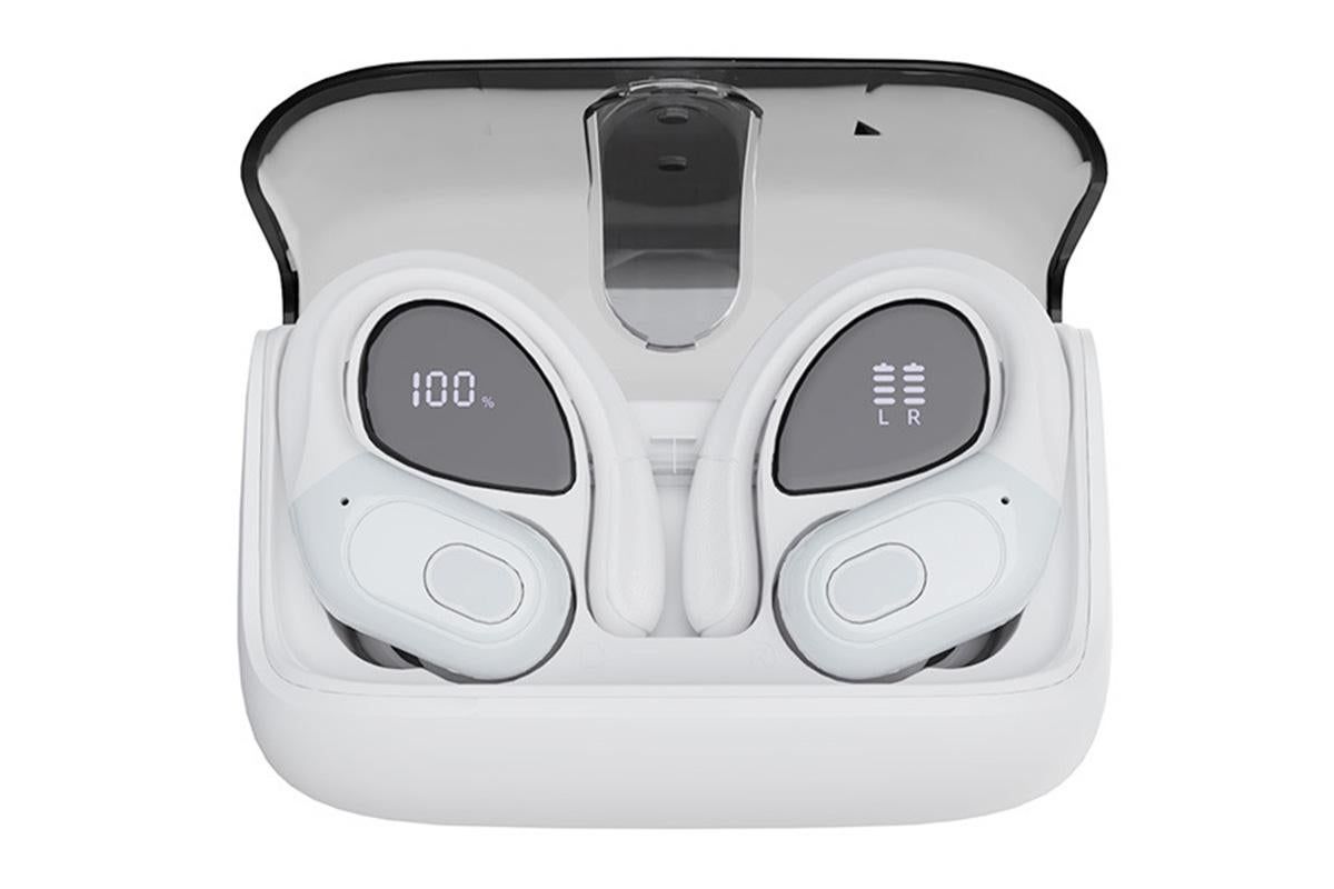 Wireless Bluetooth 5.4 Headphone Over Ear Bud IPX5 Waterproof Earphone for Sport Running - White V1263-JX-6260-3