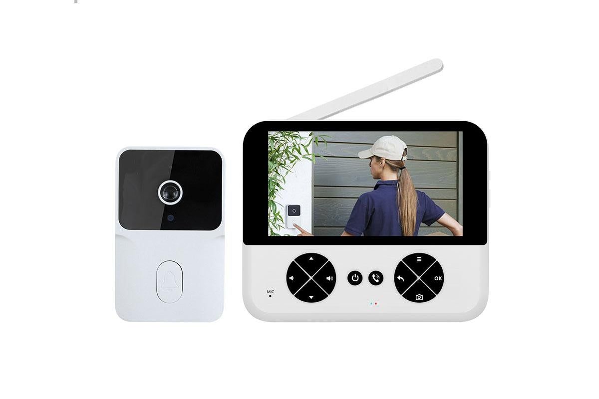 Wireless Doorbell Camera Video Door Bell Smart Intercom Security Phone Camera Indoor Outdoor - White V1263-JX-6262-1