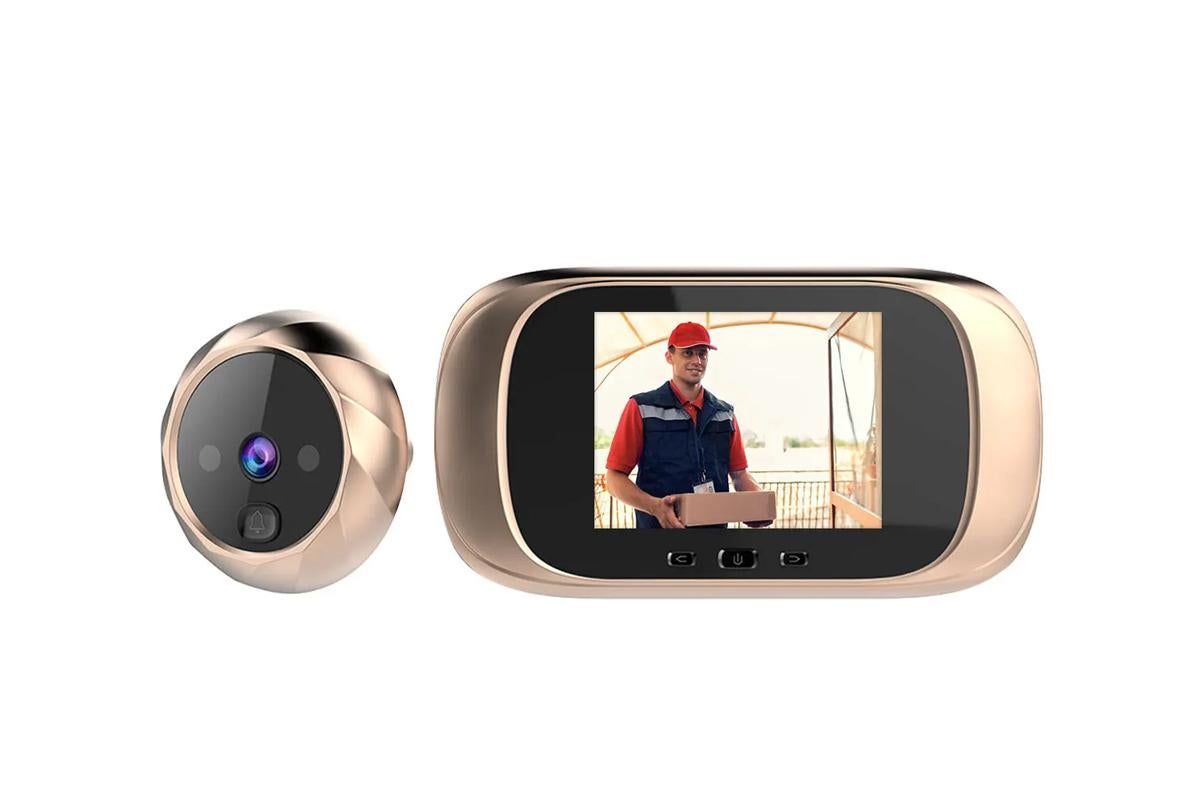 Wireless Digital Door Peephole LCD Display Door Viewer with Camera Home Security System -Gold V1263-JX-6265