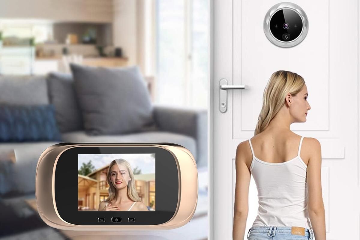 Wireless Digital Door Peephole LCD Display Door Viewer with Camera Home Security System -Gold V1263-JX-6265