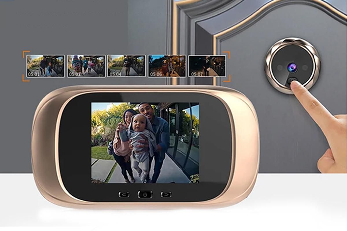 Wireless Digital Door Peephole LCD Display Door Viewer with Camera Home Security System -Gold V1263-JX-6265