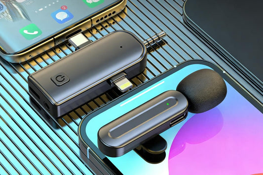 2.4G Wireless Lavalier Microphones for iPhone Android USB-C Lightning Plug Play V1263-JX-6268