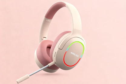 Wireless Gaming Headset Headphone with Microphone Volume - Pink V1263-JX-6269-1