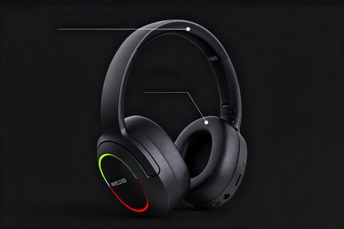 Wireless Gaming Headset Headphone with Microphone Volume - Black V1263-JX-6269-2
