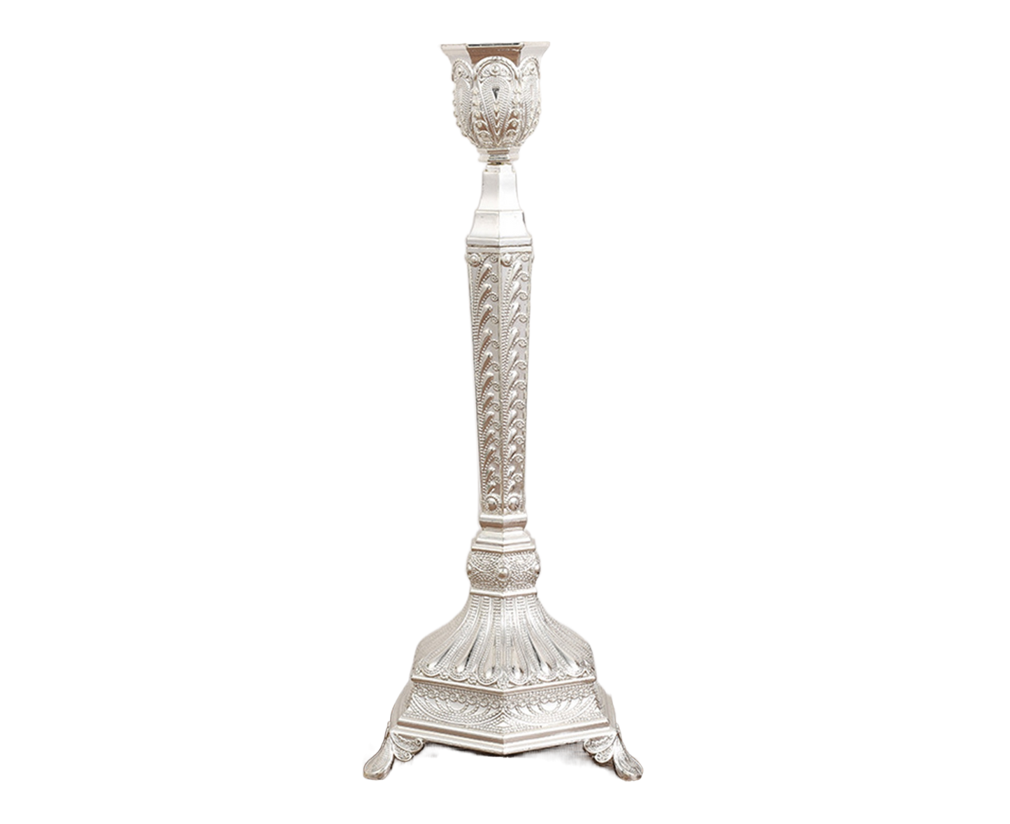 Glossy Candlestick Holder-Silver Short V1263-JX-627