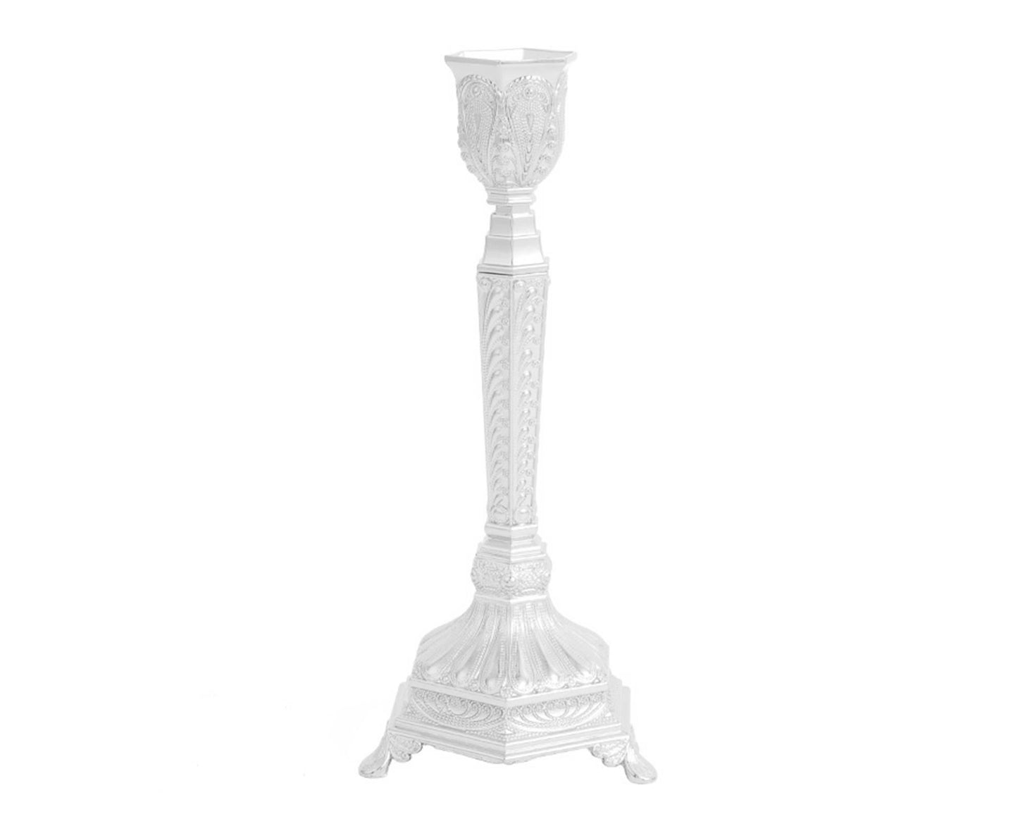 Glossy Candlestick Holder-Silver Short V1263-JX-627