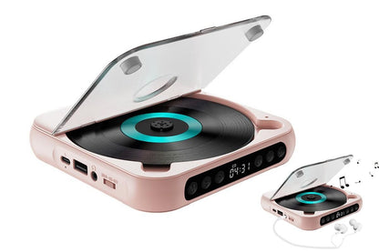 Portable CD Player Bluetooth 5.3 with HiFi Speakers Rechargeable Walkman Supports CD USB MP3 for Home - Pink V1263-JX-6271-1