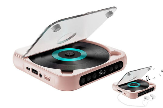 Portable CD Player Bluetooth 5.3 with HiFi Speakers Rechargeable Walkman Supports CD USB MP3 for Home - Pink V1263-JX-6271-1