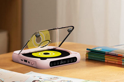 Portable CD Player Bluetooth 5.3 with HiFi Speakers Rechargeable Walkman Supports CD USB MP3 for Home - Pink V1263-JX-6271-1