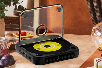 Portable CD Player Bluetooth 5.3 with HiFi Speakers Rechargeable Walkman Supports CD USB MP3 for Home - Black V1263-JX-6271-2