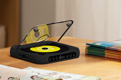 Portable CD Player Bluetooth 5.3 with HiFi Speakers Rechargeable Walkman Supports CD USB MP3 for Home - Black V1263-JX-6271-2
