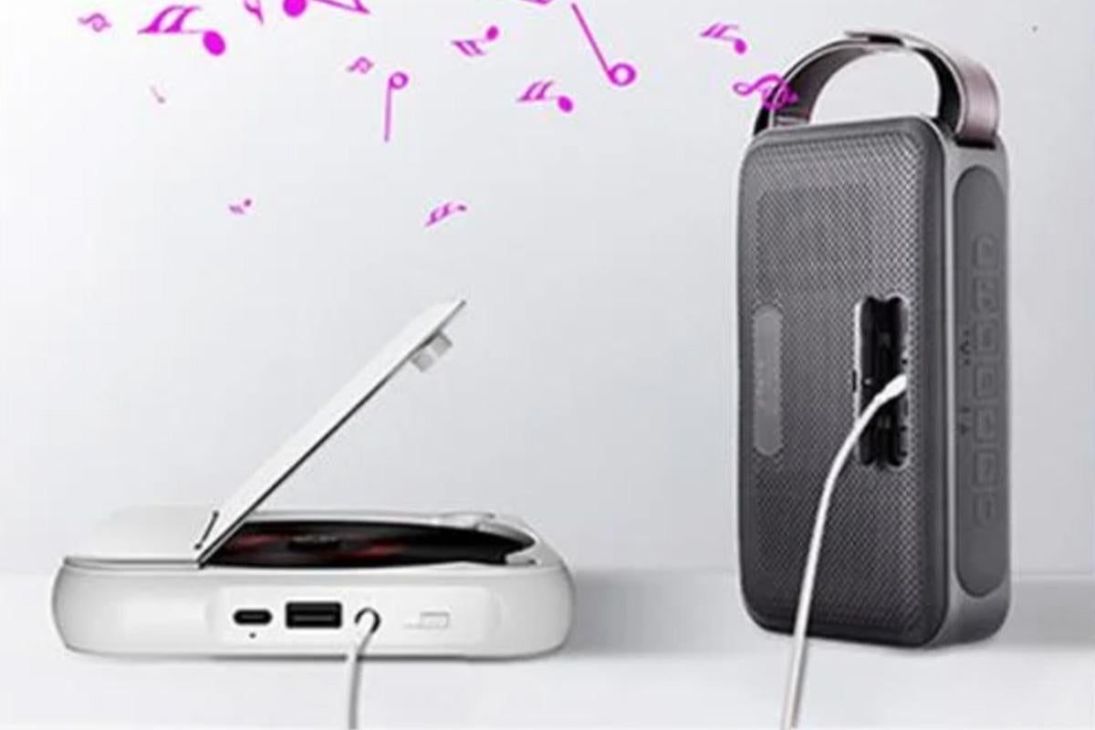 Portable CD Player Bluetooth 5.3 with HiFi Speakers Rechargeable Walkman Supports CD USB MP3 for Home - White V1263-JX-6271-3