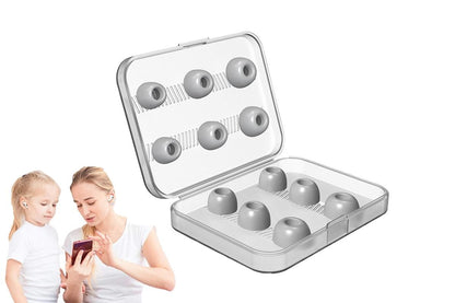 Replacement Ear Tips for AirPods Pro Memory Foam Ear Buds Anti-Slip Eartips with Portable Storage Box -Gray V1263-JX-6275