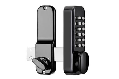 Gate Door Locks Set with Keypad Mechanical Keyless Entry Door Lock for Garden Garage Yard -Black V1263-JX-6287-1