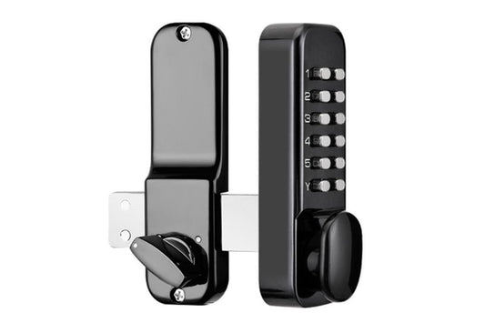 Gate Door Locks Set with Keypad Mechanical Keyless Entry Door Lock for Garden Garage Yard -Black V1263-JX-6287-1