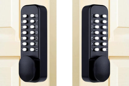 Gate Door Locks Set with Keypad Mechanical Keyless Entry Door Lock for Garden Garage Yard -Black V1263-JX-6287-1