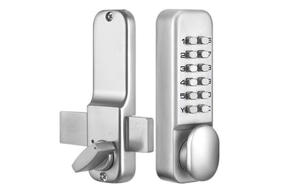 Gate Door Locks Set with Keypad Mechanical Keyless Entry Door Lock for Garden Garage Yard -Silver V1263-JX-6287-2
