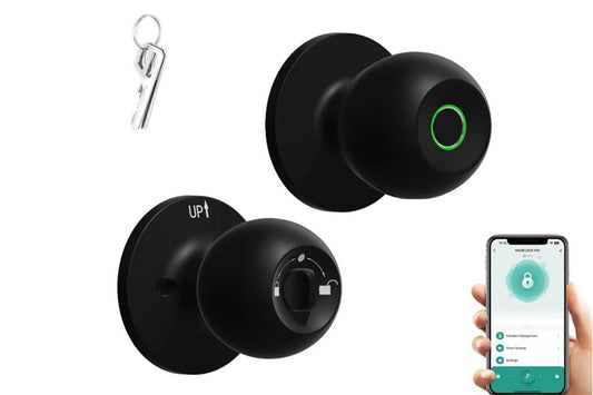 Fingerprint Door Lock Smart Fingerprint Door Knob with Lock Biometric Door Lock with App Control & Key V1263-JX-6292