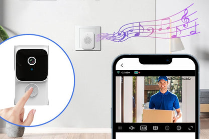 Wireless Smart Video Doorbell with Chime Intelligent Visual Doorbell View Security Doorbell Smart Doorbell V1263-JX-6293