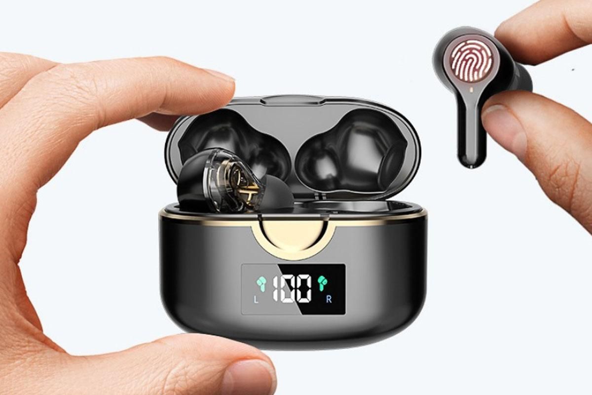 Wireless Earbuds Bluetooth Headphones Wireless Charging Case LED Display Over Ear Buds Mini Wireless Earbuds V1263-JX-6297
