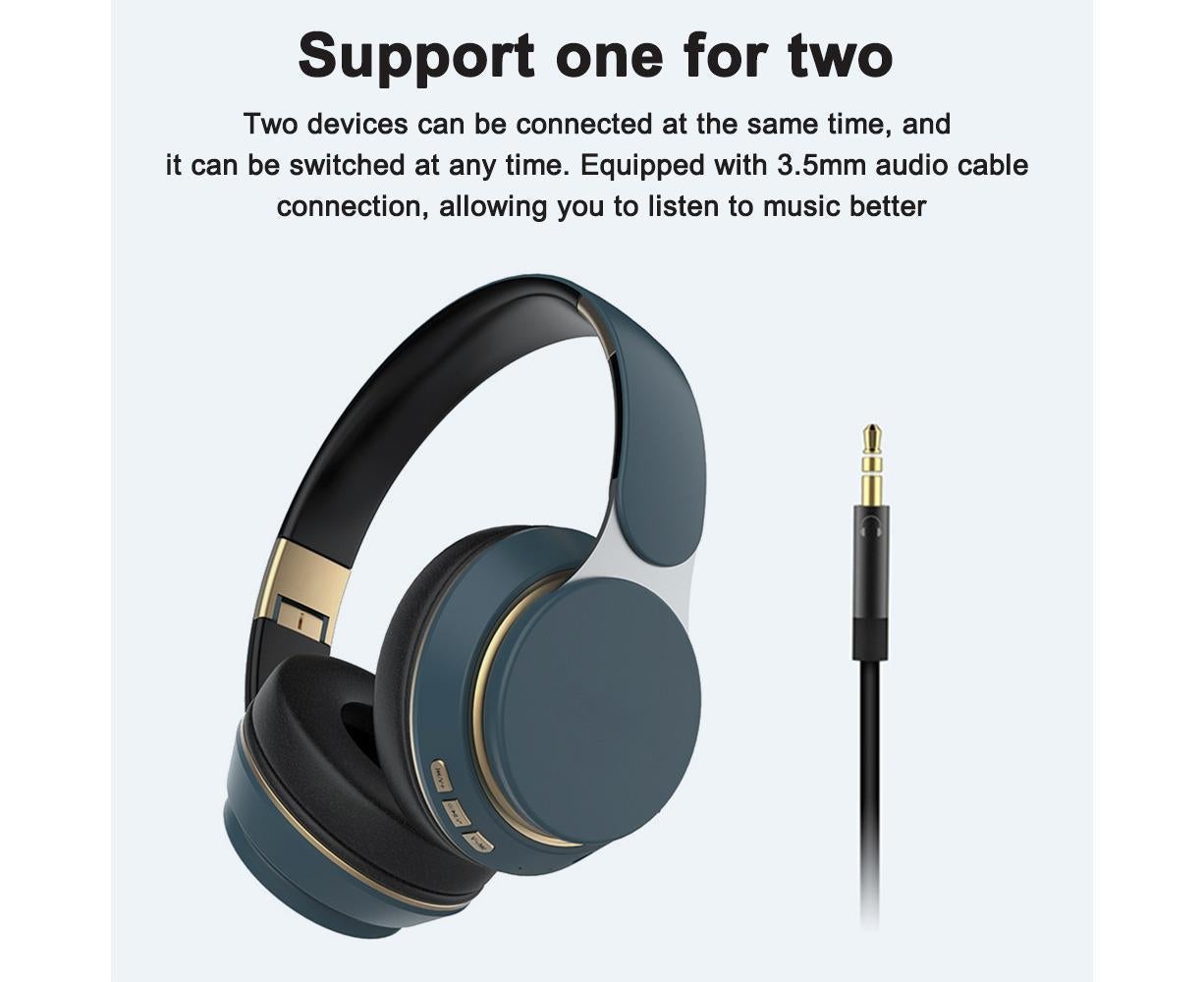 Wireless Headphones - Foldable Stereo - Bluetooth Over Ear Headset with Mic for Sports/Computer V1263-JX-63
