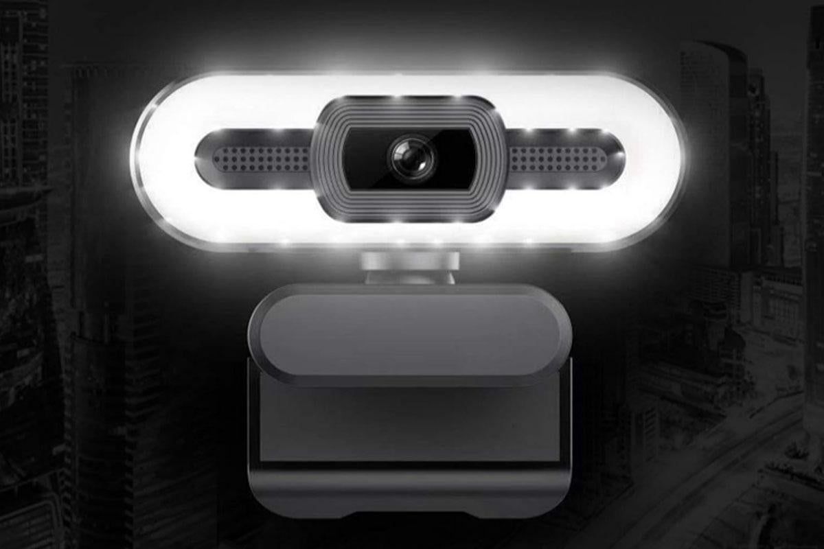 4K Webcam for PC with Light Computer Camera with Built-in Microphone Plug & Play USB Webcam V1263-JX-6303