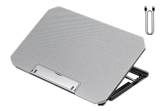 Laptop Cooling Pad Adjustable Height Cooling Stand with Adjustable Height 2 USB Ports Dual Turbine Fans - V1263-JX-6310