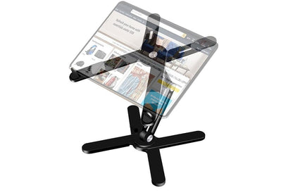 360 Degree Rotating Aluminum Laptop Stand Adjustable Desktop Holder for Notebook - Black V1263-JX-6315