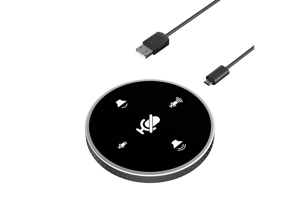 USB Conference Microphone Speech Mic 360 degrees Voice Pickup - Black V1263-JX-6317