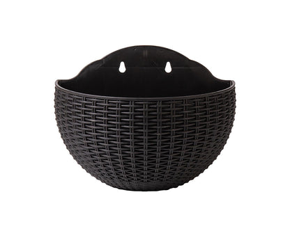 Flower Pot Exquisite Wall-mounted Plastic Wall Hanging Basket Flowerpot for Garden-Black V1263-JX-632