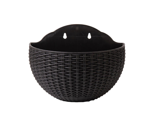 Flower Pot Exquisite Wall-mounted Plastic Wall Hanging Basket Flowerpot for Garden-Black V1263-JX-632