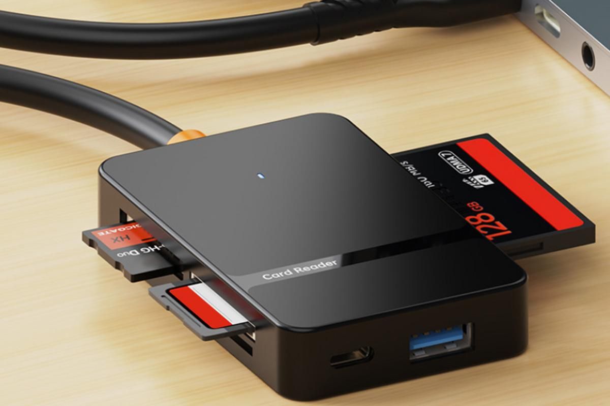 Memory Card Reader USB 3.0 to Compact Flash Memory Card Reader SD TF MS CF Card Reader Adapter V1263-JX-6325