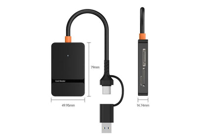 Memory Card Reader USB 3.0 to Compact Flash Memory Card Reader SD TF MS CF Card Reader Adapter V1263-JX-6325