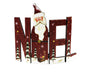 Foldable Eye-catching Christmas Ornament Wood Creative Cute Xmas Ornament for Decoration-Red V1263-JX-633