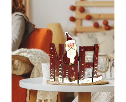 Foldable Eye-catching Christmas Ornament Wood Creative Cute Xmas Ornament for Decoration-Red V1263-JX-633