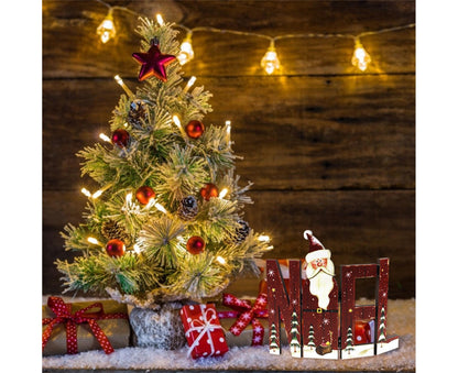 Foldable Eye-catching Christmas Ornament Wood Creative Cute Xmas Ornament for Decoration-Red V1263-JX-633