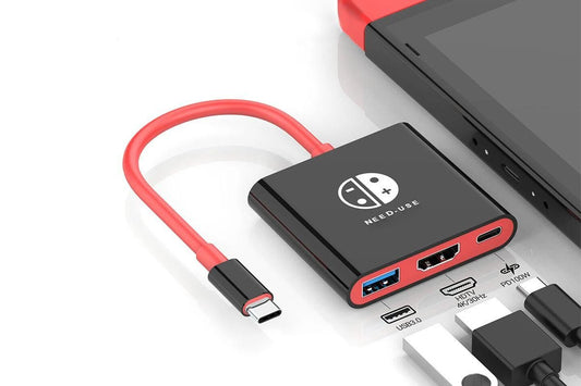 3-in-1 Portable TV Dock with 4K HDMI USB 3.0 100W Travel Adapter Dock for Nintendo Switch OLED TV Docking V1263-JX-6333