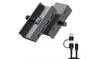 USB Hub 3.0 Aluminum 4-Port USB Adapter with 3 USB-A Data Ports for Monitors Desks - Black V1263-JX-6335-1