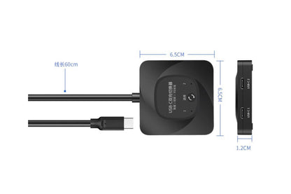 2 Computers USB-C Bidirectional Switcher Support HDR 10Gbps Data Transmission V1263-JX-6338